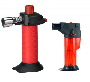 Red Adjustable Flame Refillable Butane Gas Powered Torch